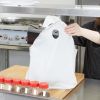 2500 Pack Wave Handle Take-Out Food Bags 18' L; 16' H; 9 x 9 Bottom Size. White Color. Houseables Merchandise Bags; Retail Shopping Goodie Plastic Bag