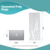Pack of 100 Clear Gusseted Poly Bags 10 x 8 x 24 Clear Polyethylene Bags 10x8x24 Expandable 1 Mil Ultra Thin Bags for Industrial Food Service Health N