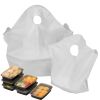 2500 Pack Wave Handle Take-Out Food Bags 16' L; 16' H; 9.5 x 7 Bottom Size. White Color. Houseables Merchandise Bags; Retail Shopping Goodie Plastic B
