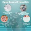 Pack of 500 Zipper Bags with Hang Hole; 12 x 15. Heavy Duty Polyethylene Bags 12x15. Thickness 4 mil. Seal Top Closure Bags. Plastic Poly Storage Bags