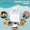 2500 Pack Wave Handle Take-Out Food Bags 16' L; 16' H; 9.5 x 7 Bottom Size. White Color. Houseables Merchandise Bags; Retail Shopping Goodie Plastic B