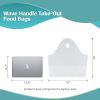 2500 Pack Wave Handle Take-Out Food Bags 16' L; 16' H; 9.5 x 7 Bottom Size. White Color. Houseables Merchandise Bags; Retail Shopping Goodie Plastic B