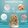 Pack of 50 Gusseted Poly Bags 5 x 3 x 15. Clear Polyethylene Bags 5x3x15. 2 Mil. Expandable Side Gusset Bags. Open Ended Bags for Industrial; Food Ser