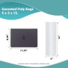 Pack of 50 Gusseted Poly Bags 5 x 3 x 15. Clear Polyethylene Bags 5x3x15. 2 Mil. Expandable Side Gusset Bags. Open Ended Bags for Industrial; Food Ser