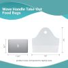 2500 Pack Wave Handle Take-Out Food Bags 18' L; 16' H; 9 x 9 Bottom Size. White Color. Houseables Merchandise Bags; Retail Shopping Goodie Plastic Bag