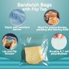 Saddle Pack of 2000 Sandwich Bags 6.5 x 7.5 with Flip Top 1.5 Lip Thickness 0.7 Mil 6 1/2 x 7 1/2 Sandwich Storage Poly Bags for Food Service Applicat