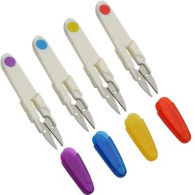 2/4pcs Multipurpose U-Shape Yarn Scissor; Thread Scissors With Safety Cover For Fishing Line; Clothes Thread Embroidery Cross-stitch Craft; DIY Projec (quantity: 4 Packs)